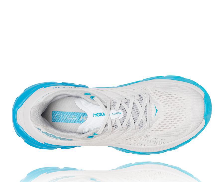 Hoka One One Clifton Edge Löparskor Dam - Vita/Blå - MBYKR-9103